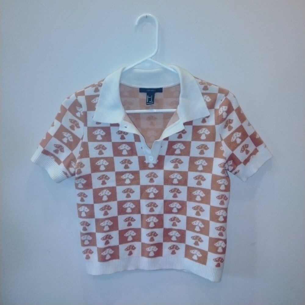 Mushroom checkered Top